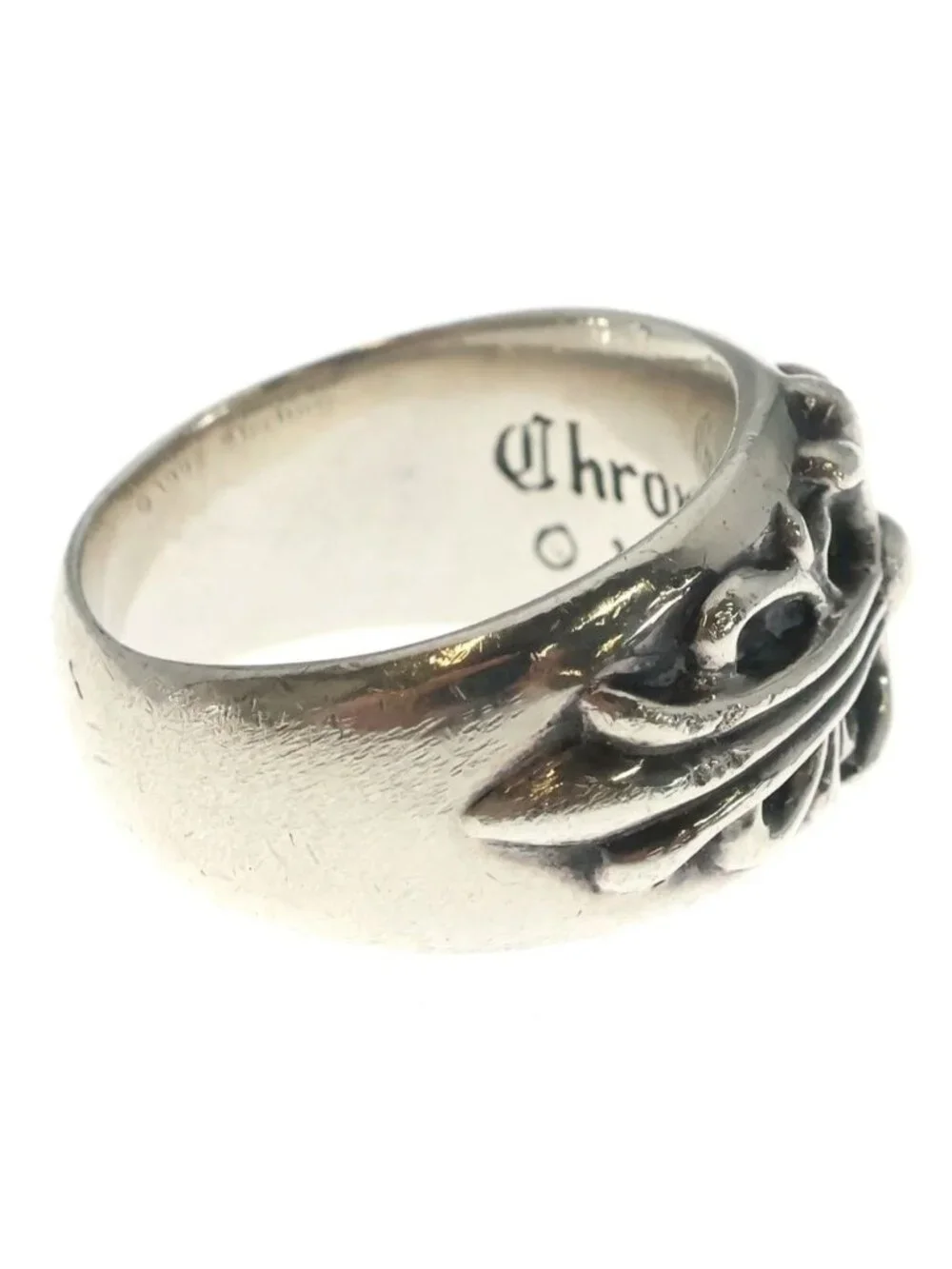 Chrome Hearts Flrl Floral Cross Ring Silver